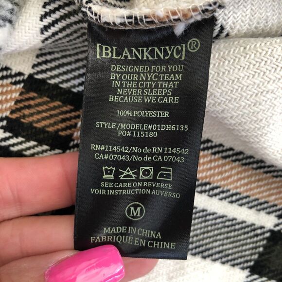 Blank‎ NYC Soft Cozy Flannel Shacket Jacket Preppy Clueless Plaid Longline - Picture 13 of 14
